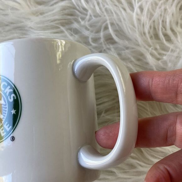 Starbucks 2007 White Mermaid Logo Ceramic 8 oz Coffee Mug Excellent Condition - Picture 6 of 9